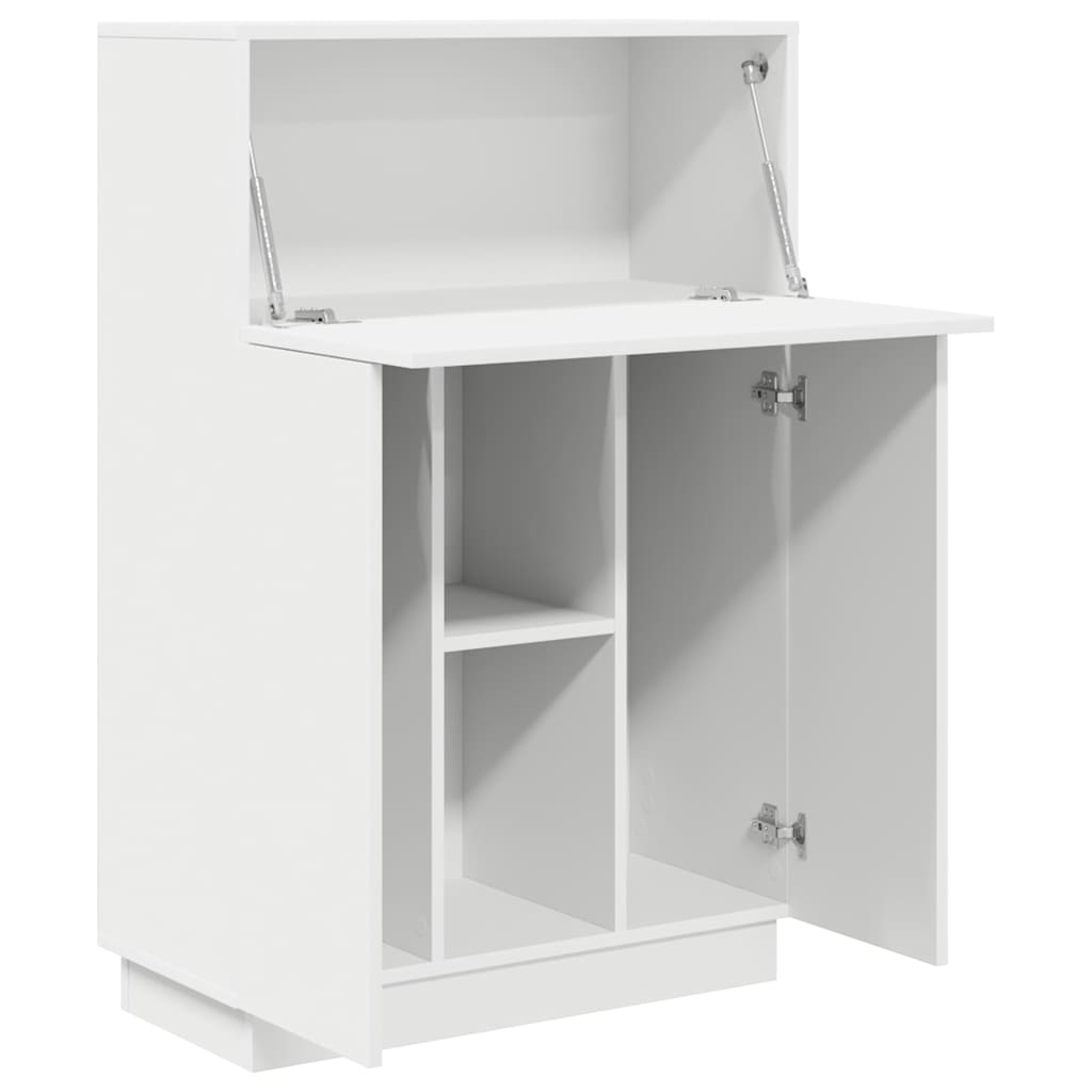 Bureau met plank Wit 71,5 x 31,5 x 106,5 cm Bewerkt hout is nu te koop bij PeponiXL, paradijselijk wonen!
