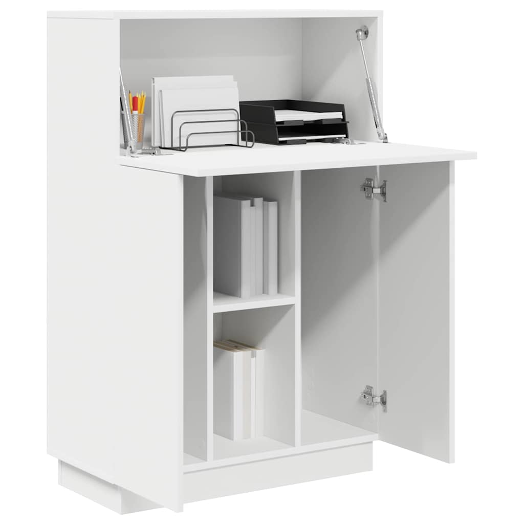 Bureau met plank Wit 71,5 x 31,5 x 106,5 cm Bewerkt hout is nu te koop bij PeponiXL, paradijselijk wonen!