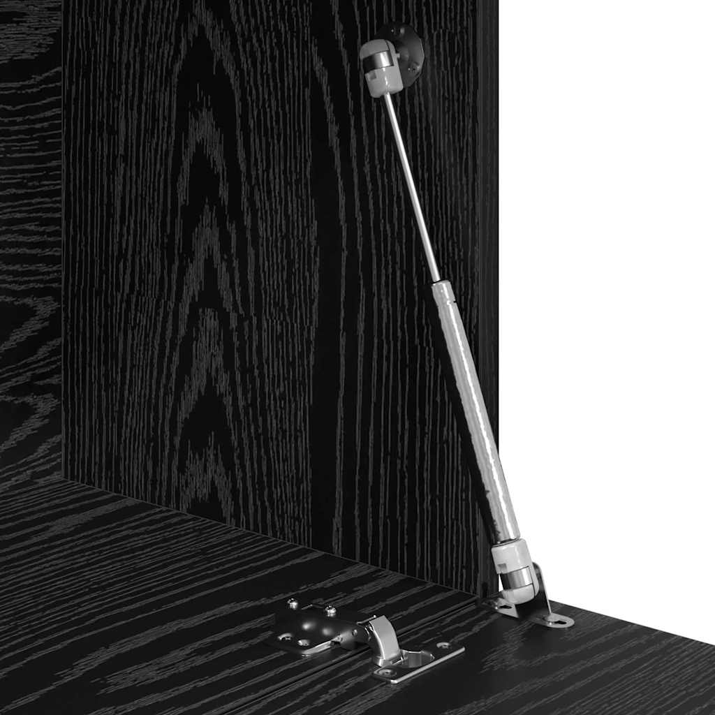 Bureau Zwart Eiken 71,5 x 31,5 x 106,5 cm Bewerkt hout is nu te koop bij PeponiXL, paradijselijk wonen!