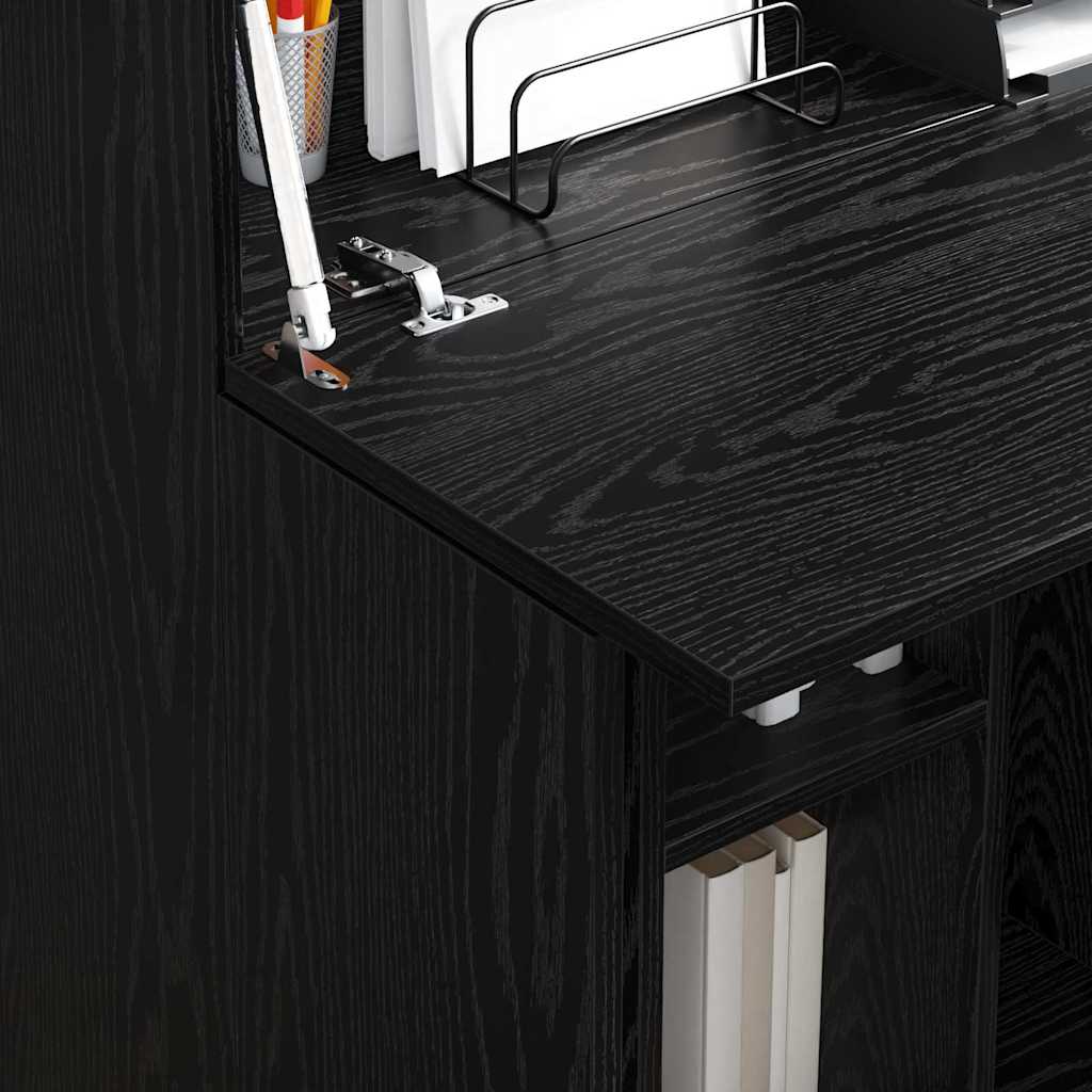 Bureau Zwart Eiken 71,5 x 31,5 x 106,5 cm Bewerkt hout is nu te koop bij PeponiXL, paradijselijk wonen!