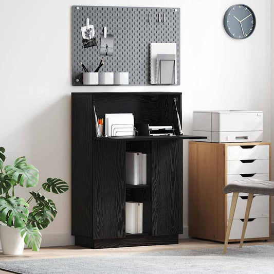 Bureau Zwart Eiken 71,5 x 31,5 x 106,5 cm Bewerkt hout is nu te koop bij PeponiXL, paradijselijk wonen!