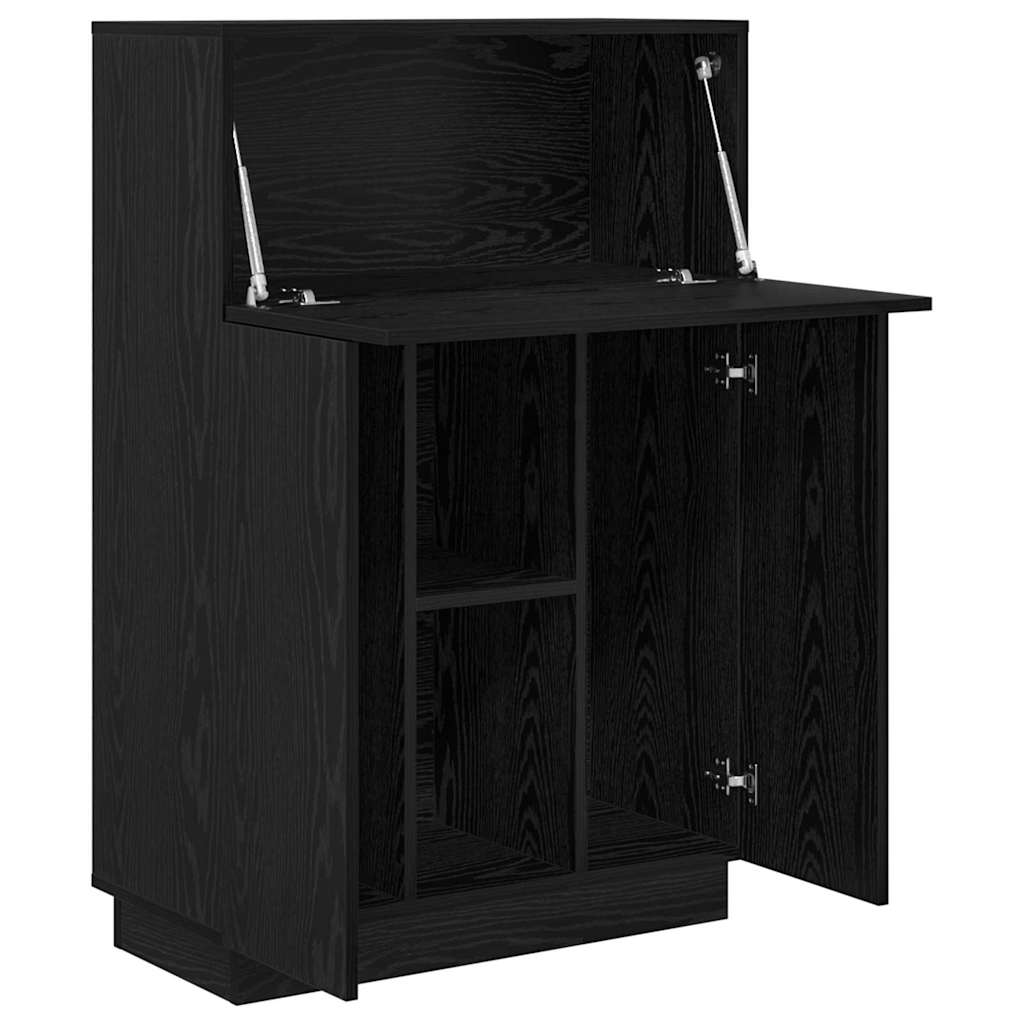 Bureau Zwart Eiken 71,5 x 31,5 x 106,5 cm Bewerkt hout is nu te koop bij PeponiXL, paradijselijk wonen!