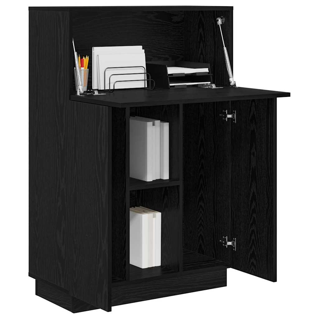 Bureau Zwart Eiken 71,5 x 31,5 x 106,5 cm Bewerkt hout is nu te koop bij PeponiXL, paradijselijk wonen!