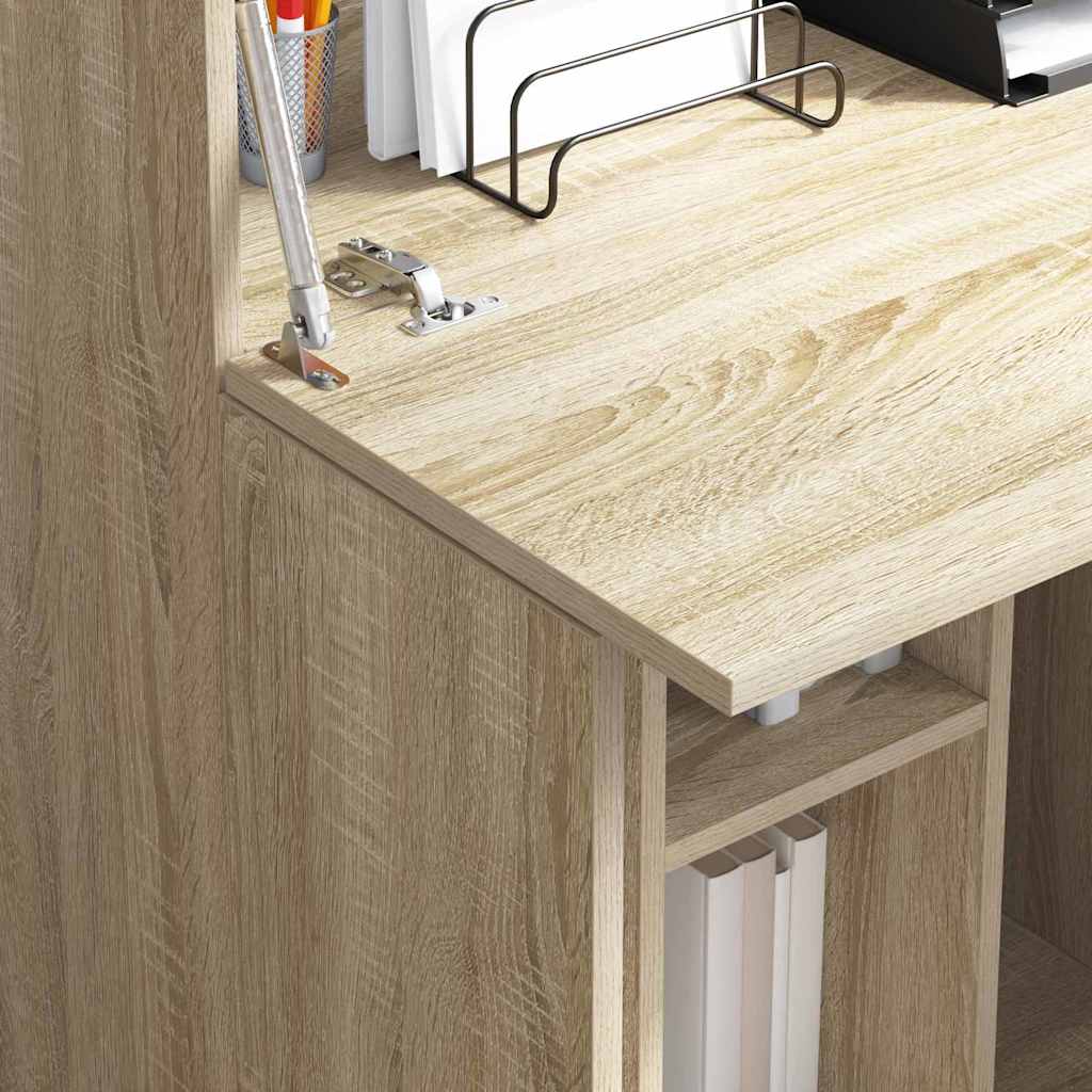 Bureau Sonoma Eiken 71,5 x 31,5 x 106,5 cm Bewerkt hout is nu te koop bij PeponiXL, paradijselijk wonen!