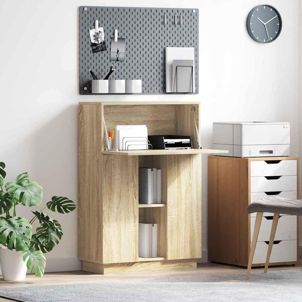 Bureau Sonoma Eiken 71,5 x 31,5 x 106,5 cm Bewerkt hout is nu te koop bij PeponiXL, paradijselijk wonen!