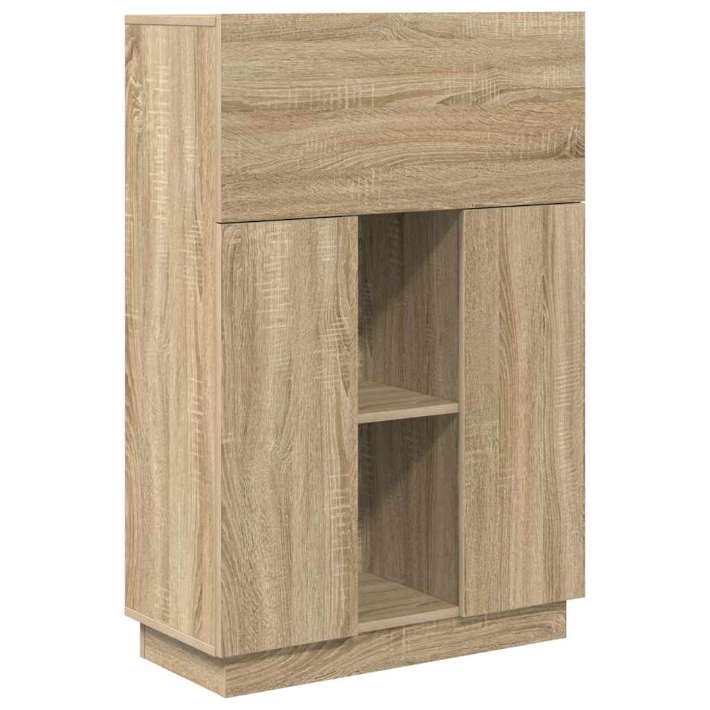 Bureau Sonoma Eiken 71,5 x 31,5 x 106,5 cm Bewerkt hout is nu te koop bij PeponiXL, paradijselijk wonen!