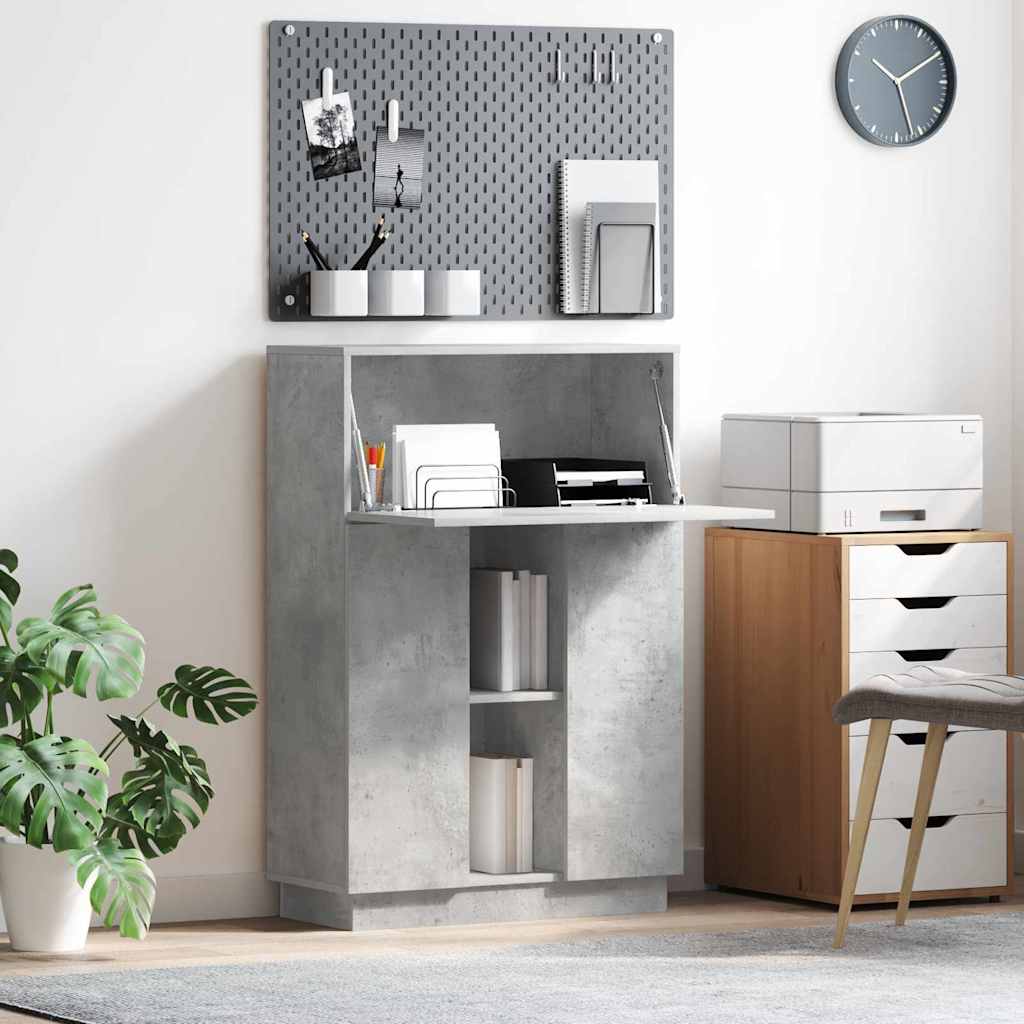 Bureau Beton Grijs 71,5 x 31,5 x 106,5 cm Bewerkt hout is nu te koop bij PeponiXL, paradijselijk wonen!