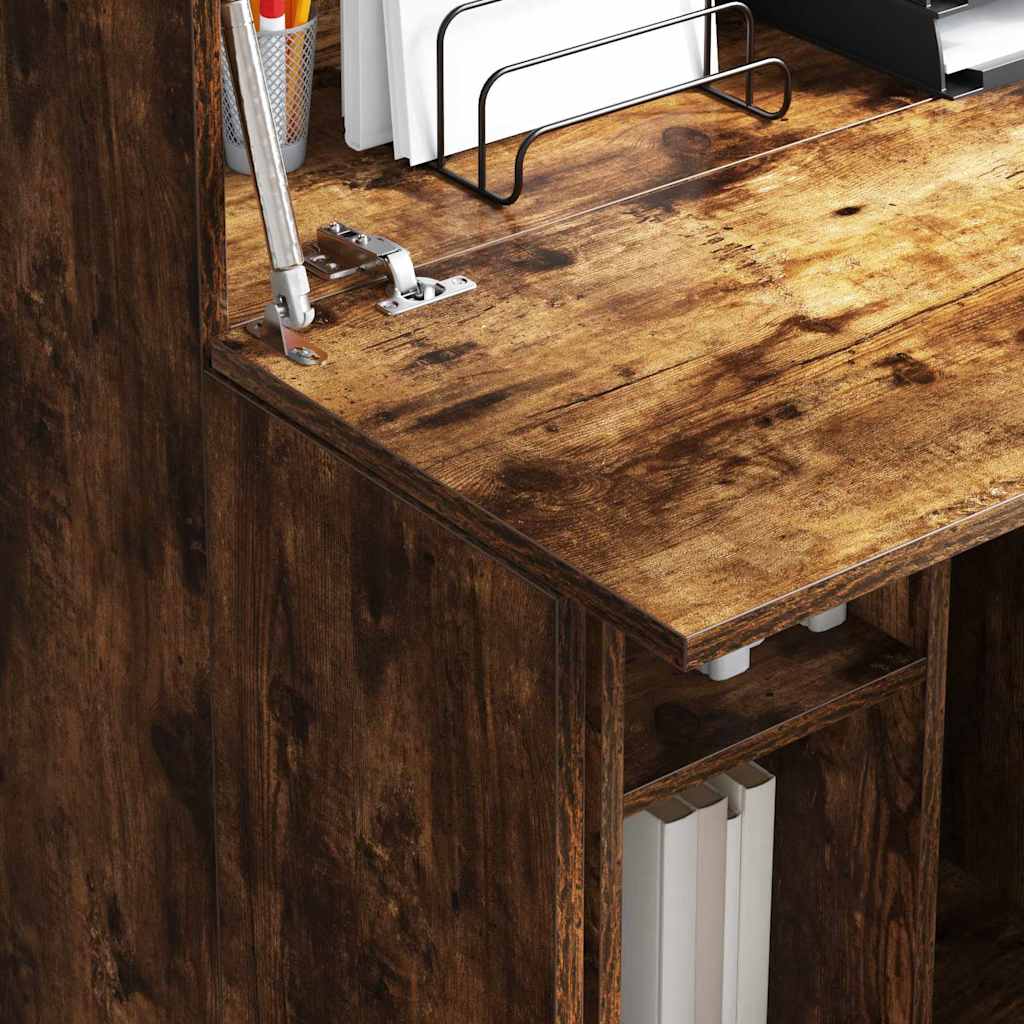 Bureau Gerookt eiken 71,5 x 31,5 x 106,5 cm Bewerkt hout is nu te koop bij PeponiXL, paradijselijk wonen!
