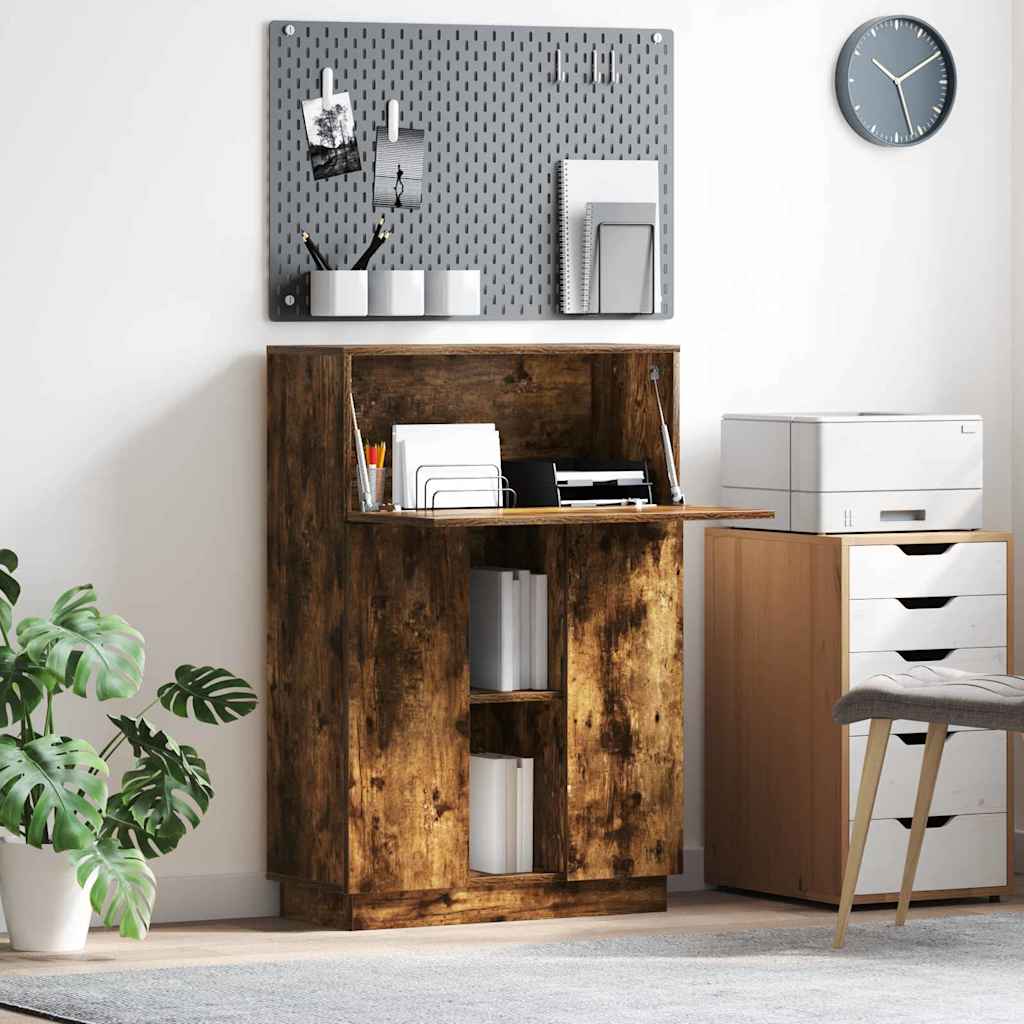 Bureau Gerookt eiken 71,5 x 31,5 x 106,5 cm Bewerkt hout is nu te koop bij PeponiXL, paradijselijk wonen!