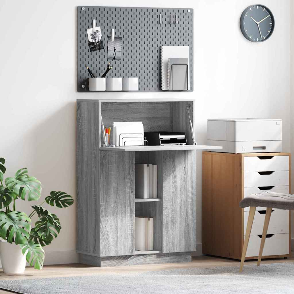 Bureau Grijs Sonoma 71,5 x 31,5 x 106,5 cm Bewerkt hout is nu te koop bij PeponiXL, paradijselijk wonen!