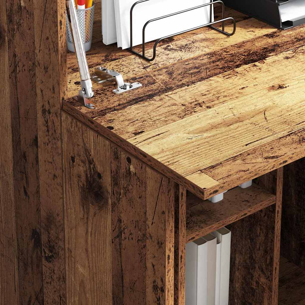 Bureau met plank Oud Hout 71,5 x 31,5 x 106,5 cm Bewerkt hout is nu te koop bij PeponiXL, paradijselijk wonen!