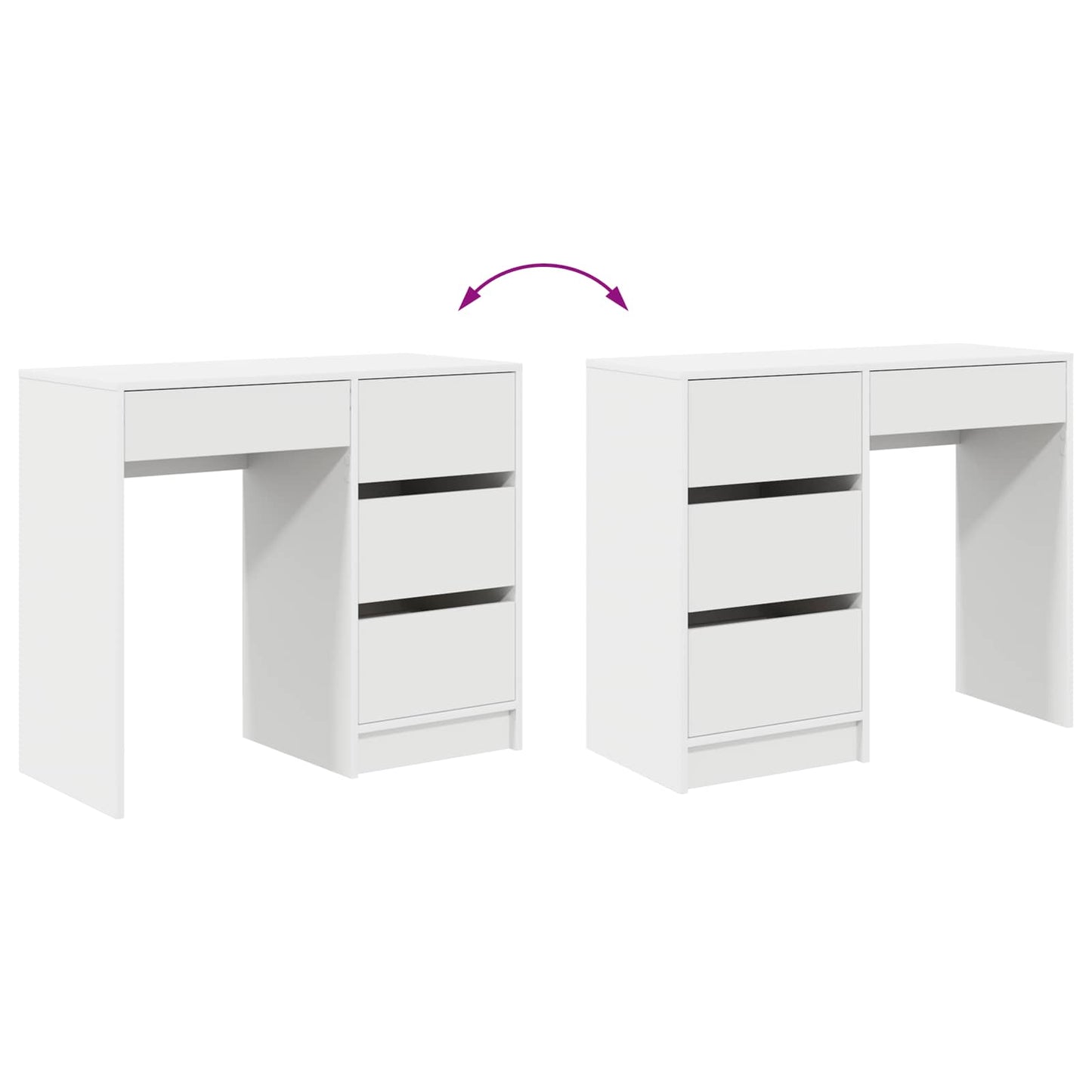 Bureau met lade met opslag Wit 90 x 37,5 x 75 cm Bewerkt hout is nu te koop bij PeponiXL, paradijselijk wonen!