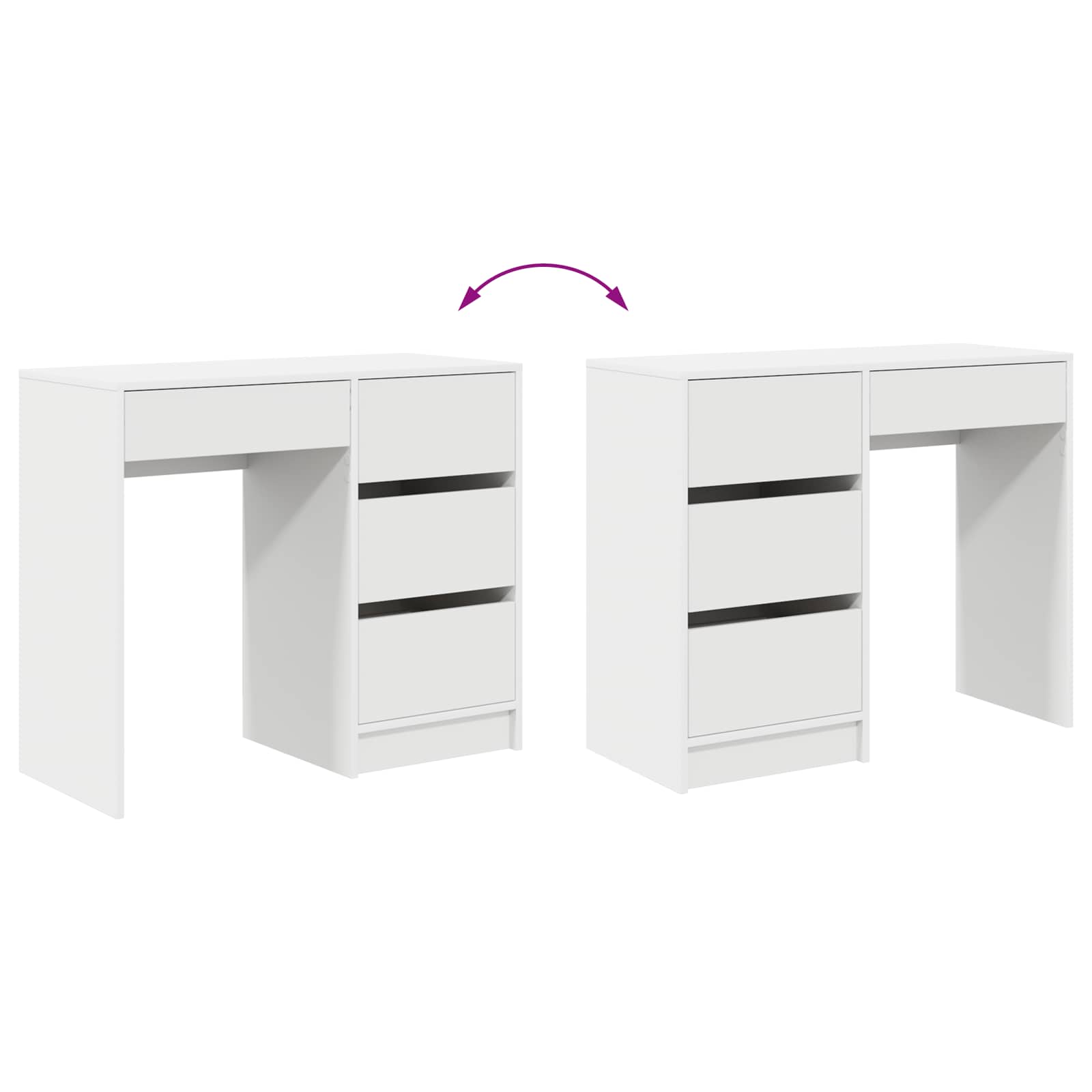 Bureau met lade met opslag Wit 90 x 37,5 x 75 cm Bewerkt hout is nu te koop bij PeponiXL, paradijselijk wonen!