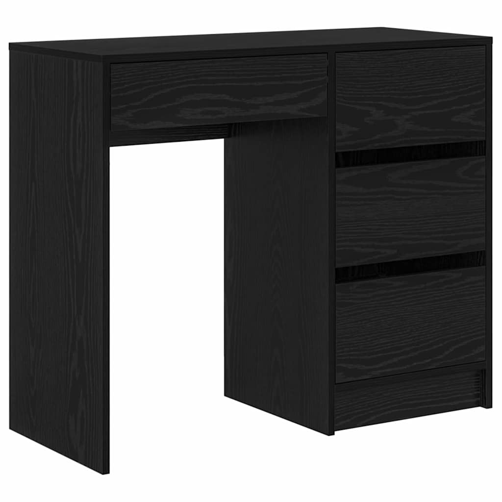 Bureau met lade Zwart Eiken 90 x 37,5 x 75 cm Bewerkt hout is nu te koop bij PeponiXL, paradijselijk wonen!