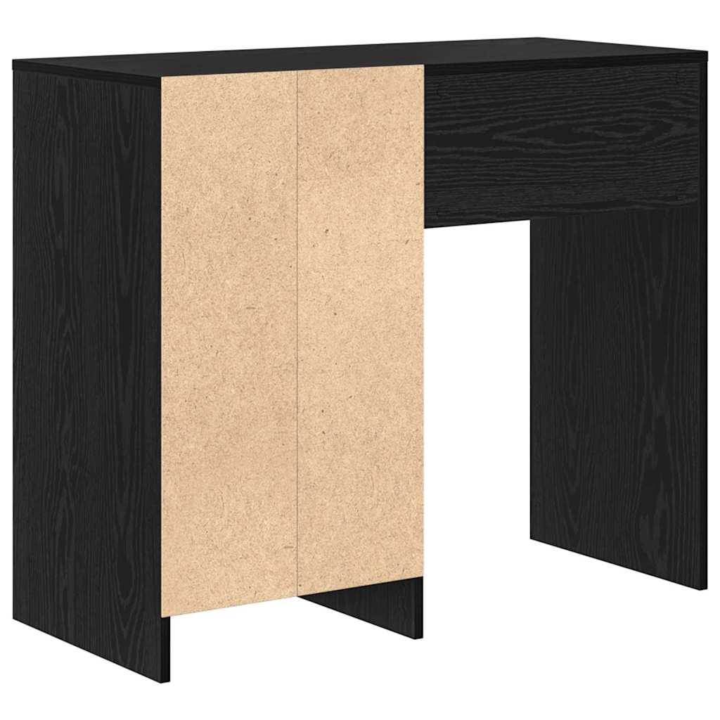 Bureau met lade Zwart Eiken 90 x 37,5 x 75 cm Bewerkt hout is nu te koop bij PeponiXL, paradijselijk wonen!