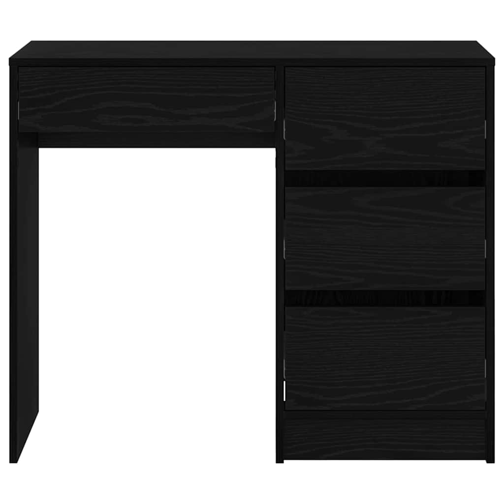 Bureau met lade Zwart Eiken 90 x 37,5 x 75 cm Bewerkt hout is nu te koop bij PeponiXL, paradijselijk wonen!