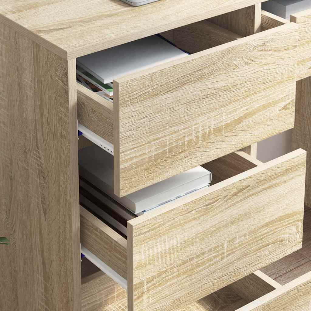 Bureau met lade Sonoma Eiken 90 x 37,5 x 75 cm Bewerkt hout is nu te koop bij PeponiXL, paradijselijk wonen!