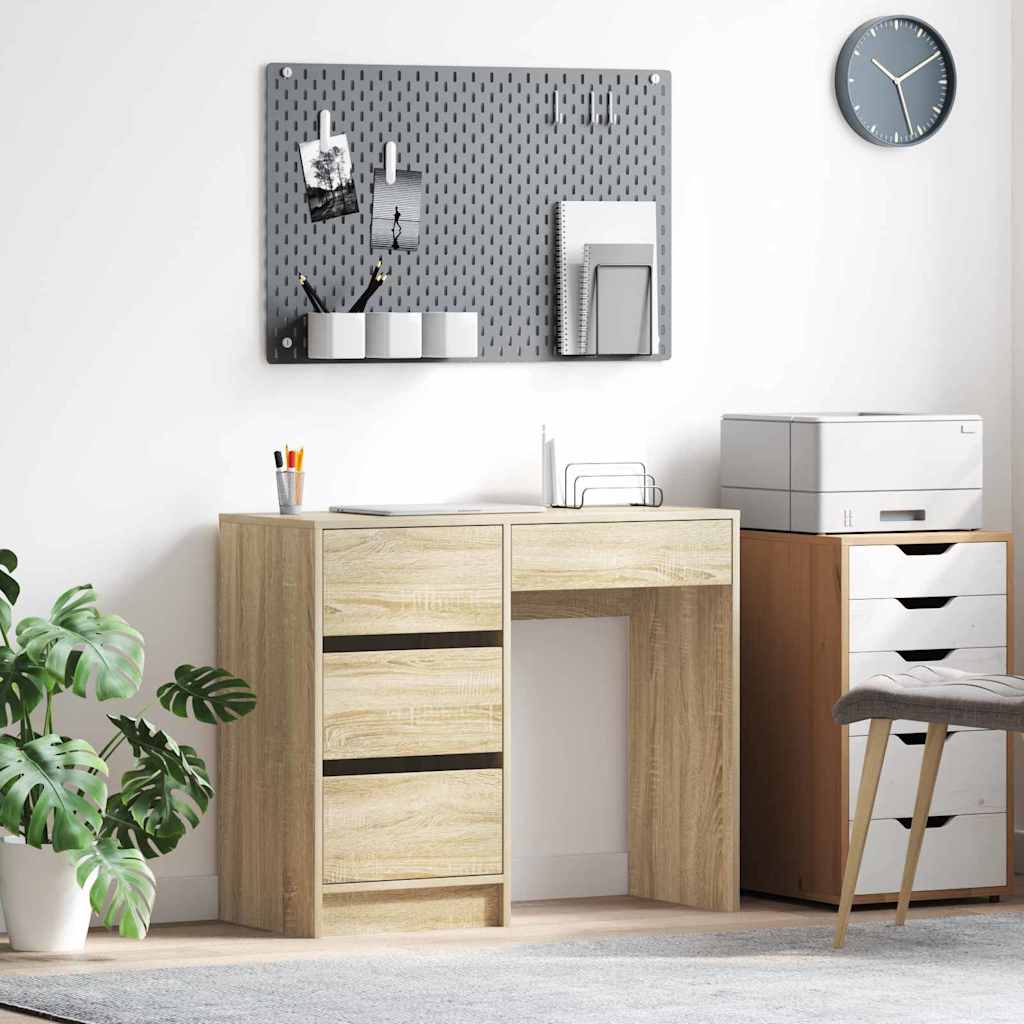 Bureau met lade Sonoma Eiken 90 x 37,5 x 75 cm Bewerkt hout is nu te koop bij PeponiXL, paradijselijk wonen!