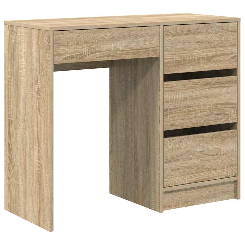 Bureau met lade Sonoma Eiken 90 x 37,5 x 75 cm Bewerkt hout is nu te koop bij PeponiXL, paradijselijk wonen!