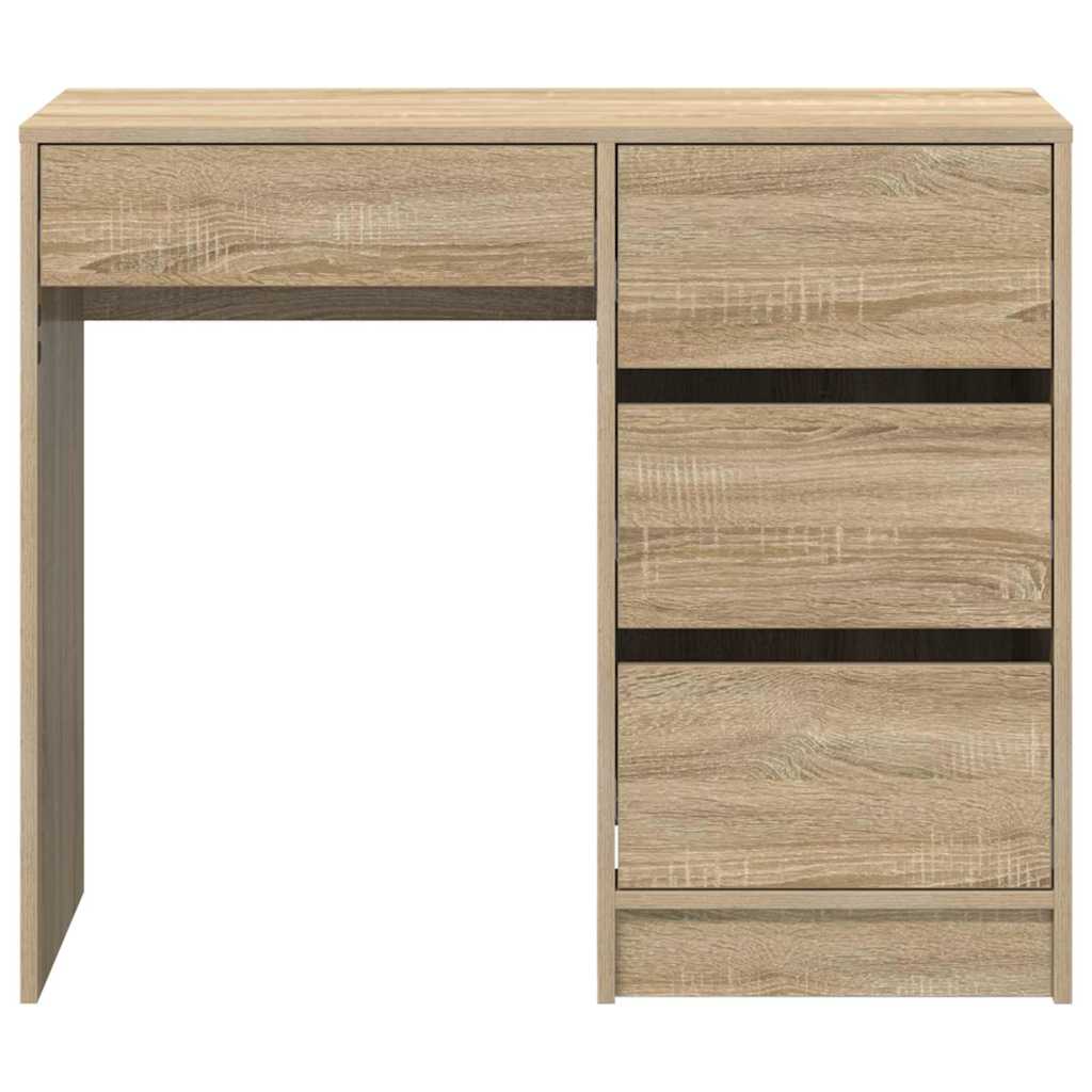 Bureau met lade Sonoma Eiken 90 x 37,5 x 75 cm Bewerkt hout is nu te koop bij PeponiXL, paradijselijk wonen!