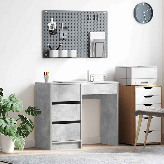 Bureau met lade Beton Grijs 90 x 37,5 x 75 cm Bewerkt hout is nu te koop bij PeponiXL, paradijselijk wonen!