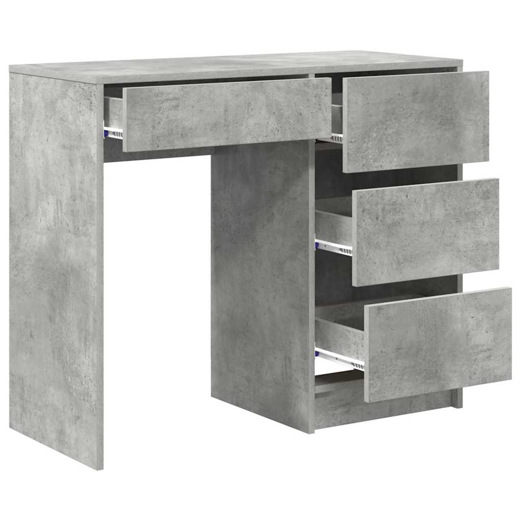Bureau met lade Beton Grijs 90 x 37,5 x 75 cm Bewerkt hout is nu te koop bij PeponiXL, paradijselijk wonen!