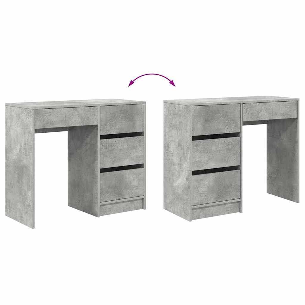 Bureau met lade Beton Grijs 90 x 37,5 x 75 cm Bewerkt hout is nu te koop bij PeponiXL, paradijselijk wonen!
