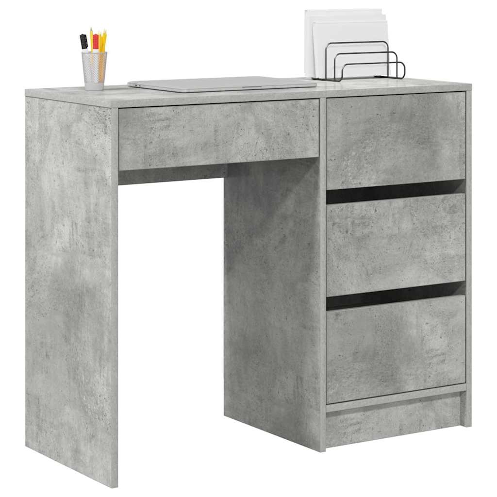 Bureau met lade Beton Grijs 90 x 37,5 x 75 cm Bewerkt hout is nu te koop bij PeponiXL, paradijselijk wonen!