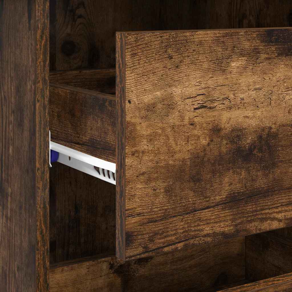 Bureau met lade Gerookt eiken 90 x 37,5 x 75 cm Bewerkt hout is nu te koop bij PeponiXL, paradijselijk wonen!
