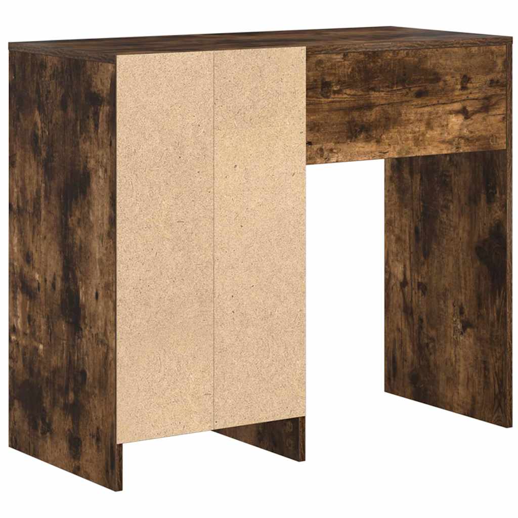Bureau met lade Gerookt eiken 90 x 37,5 x 75 cm Bewerkt hout is nu te koop bij PeponiXL, paradijselijk wonen!