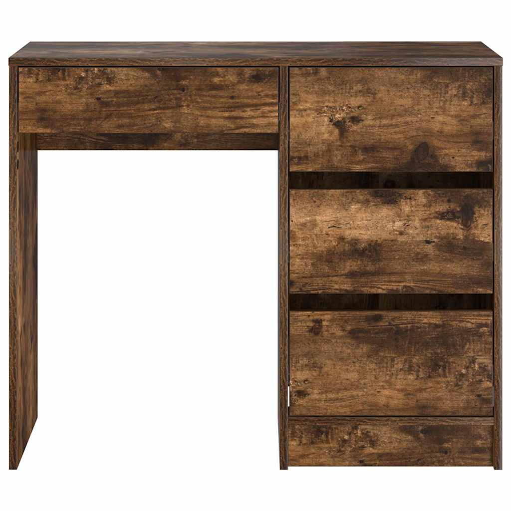 Bureau met lade Gerookt eiken 90 x 37,5 x 75 cm Bewerkt hout is nu te koop bij PeponiXL, paradijselijk wonen!