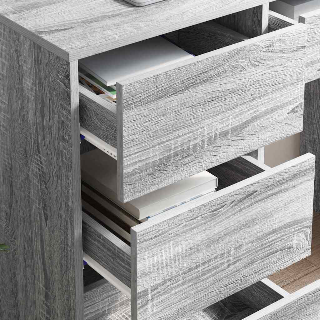 Bureau met lade Grijs Sonoma 90 x 37,5 x 75 cm Bewerkt hout is nu te koop bij PeponiXL, paradijselijk wonen!