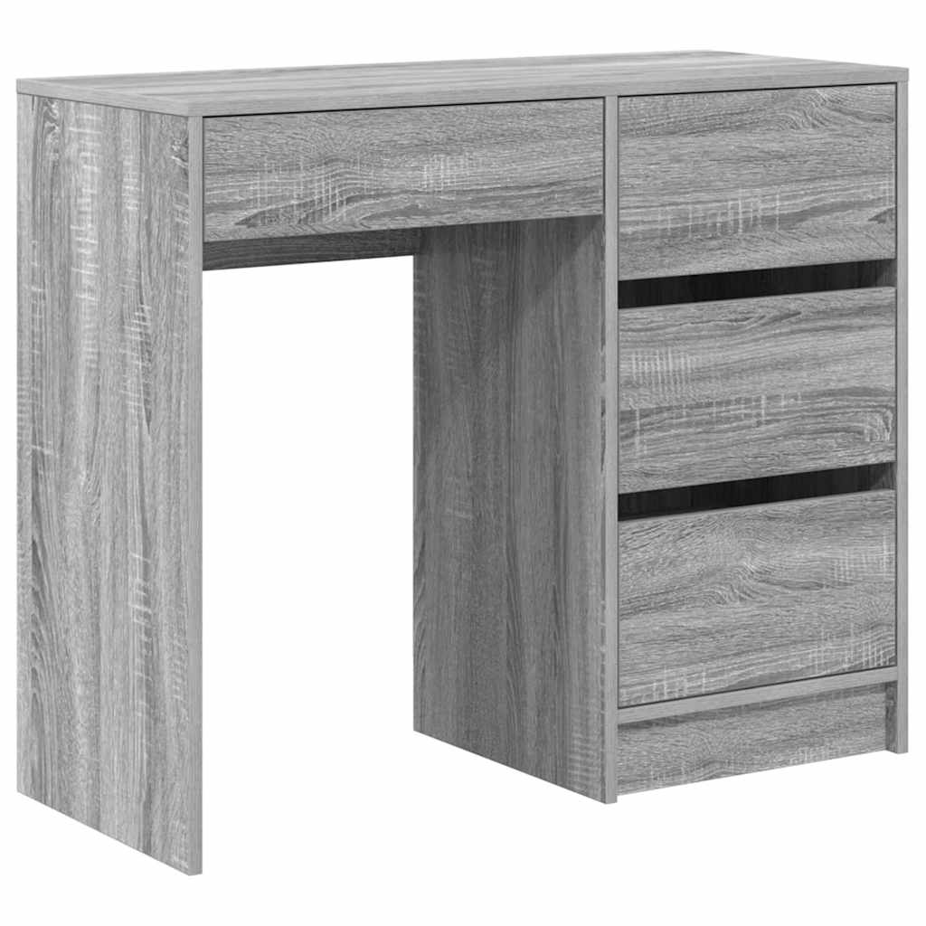 Bureau met lade Grijs Sonoma 90 x 37,5 x 75 cm Bewerkt hout is nu te koop bij PeponiXL, paradijselijk wonen!