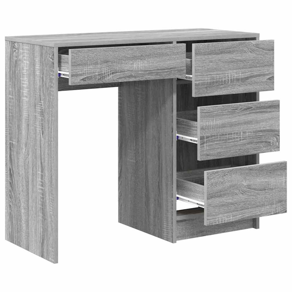 Bureau met lade Grijs Sonoma 90 x 37,5 x 75 cm Bewerkt hout is nu te koop bij PeponiXL, paradijselijk wonen!