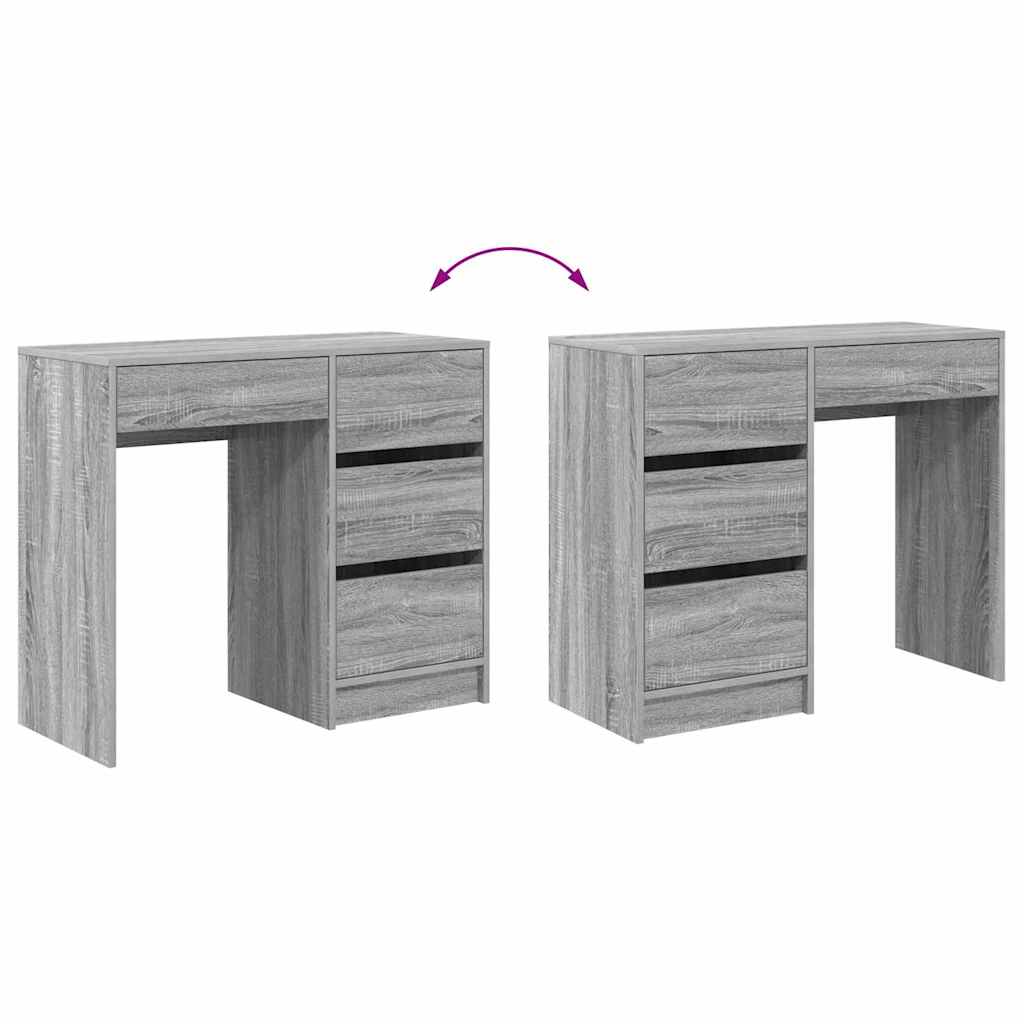 Bureau met lade Grijs Sonoma 90 x 37,5 x 75 cm Bewerkt hout is nu te koop bij PeponiXL, paradijselijk wonen!