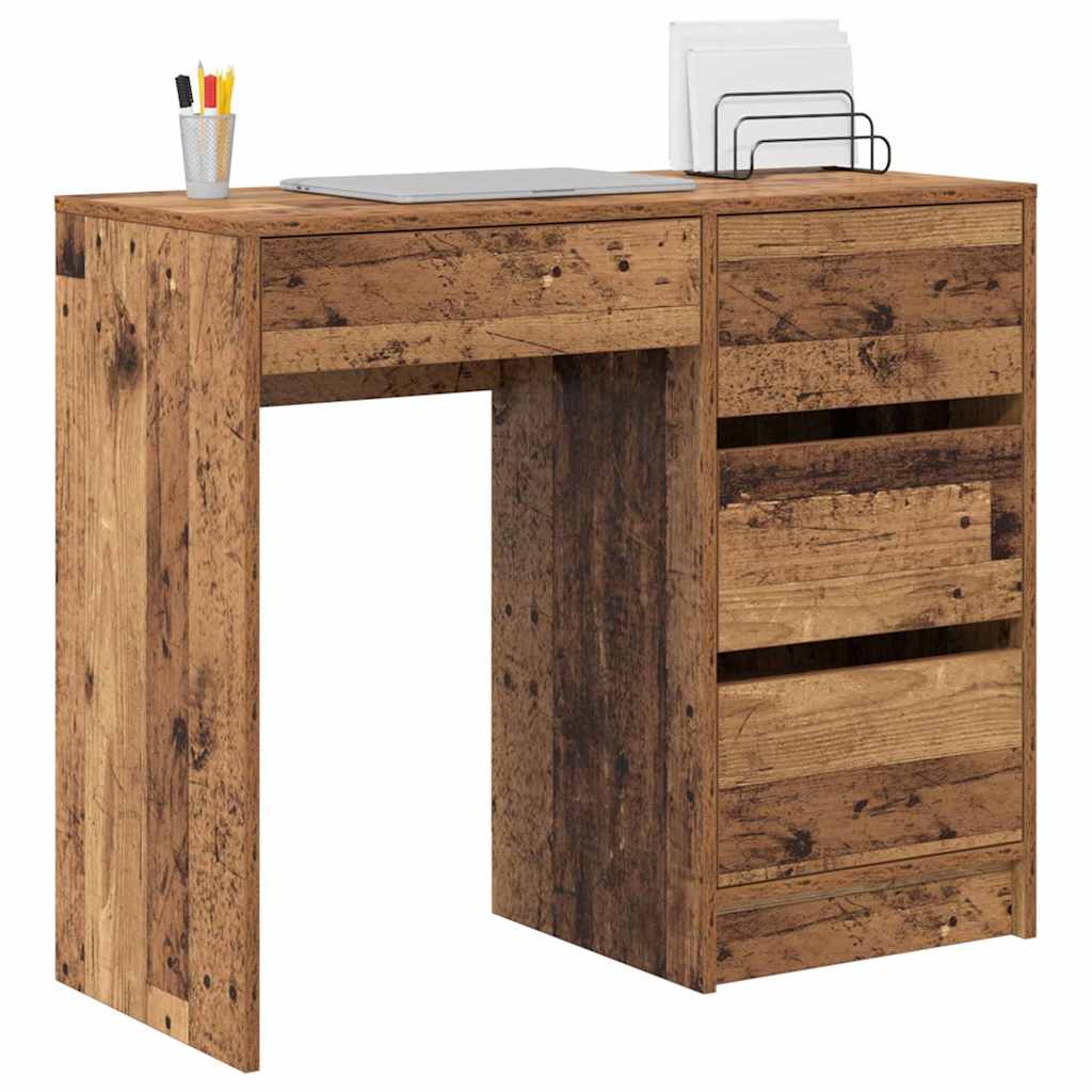 Bureau met lade Oud Hout 90 x 37,5 x 75 cm Bewerkt hout is nu te koop bij PeponiXL, paradijselijk wonen!
