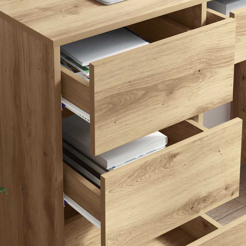 Bureau met lade Artisan Eiken 90 x 37,5 x 75 cm Bewerkt hout is nu te koop bij PeponiXL, paradijselijk wonen!