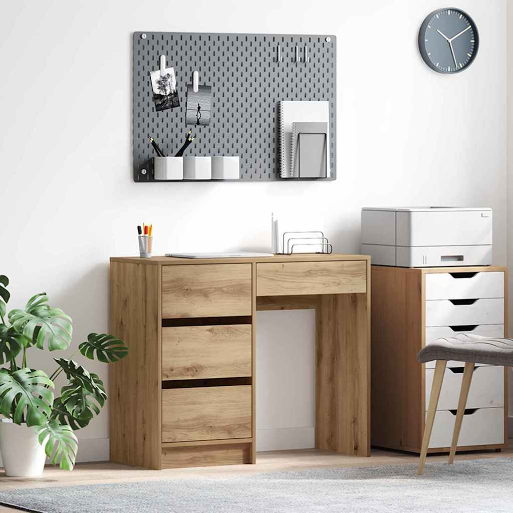 Bureau met lade Artisan Eiken 90 x 37,5 x 75 cm Bewerkt hout is nu te koop bij PeponiXL, paradijselijk wonen!