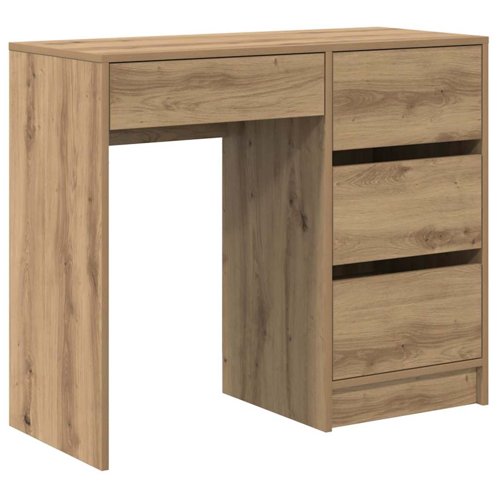 Bureau met lade Artisan Eiken 90 x 37,5 x 75 cm Bewerkt hout is nu te koop bij PeponiXL, paradijselijk wonen!
