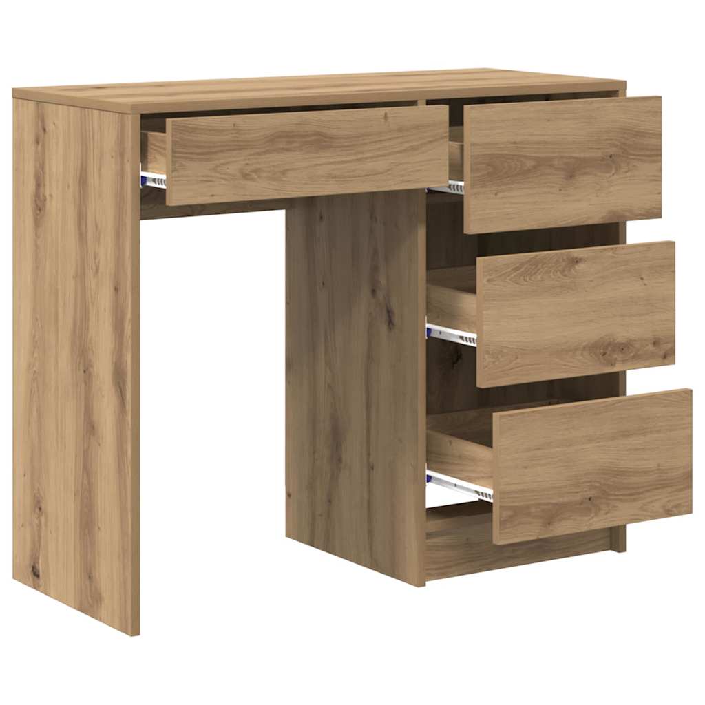 Bureau met lade Artisan Eiken 90 x 37,5 x 75 cm Bewerkt hout is nu te koop bij PeponiXL, paradijselijk wonen!