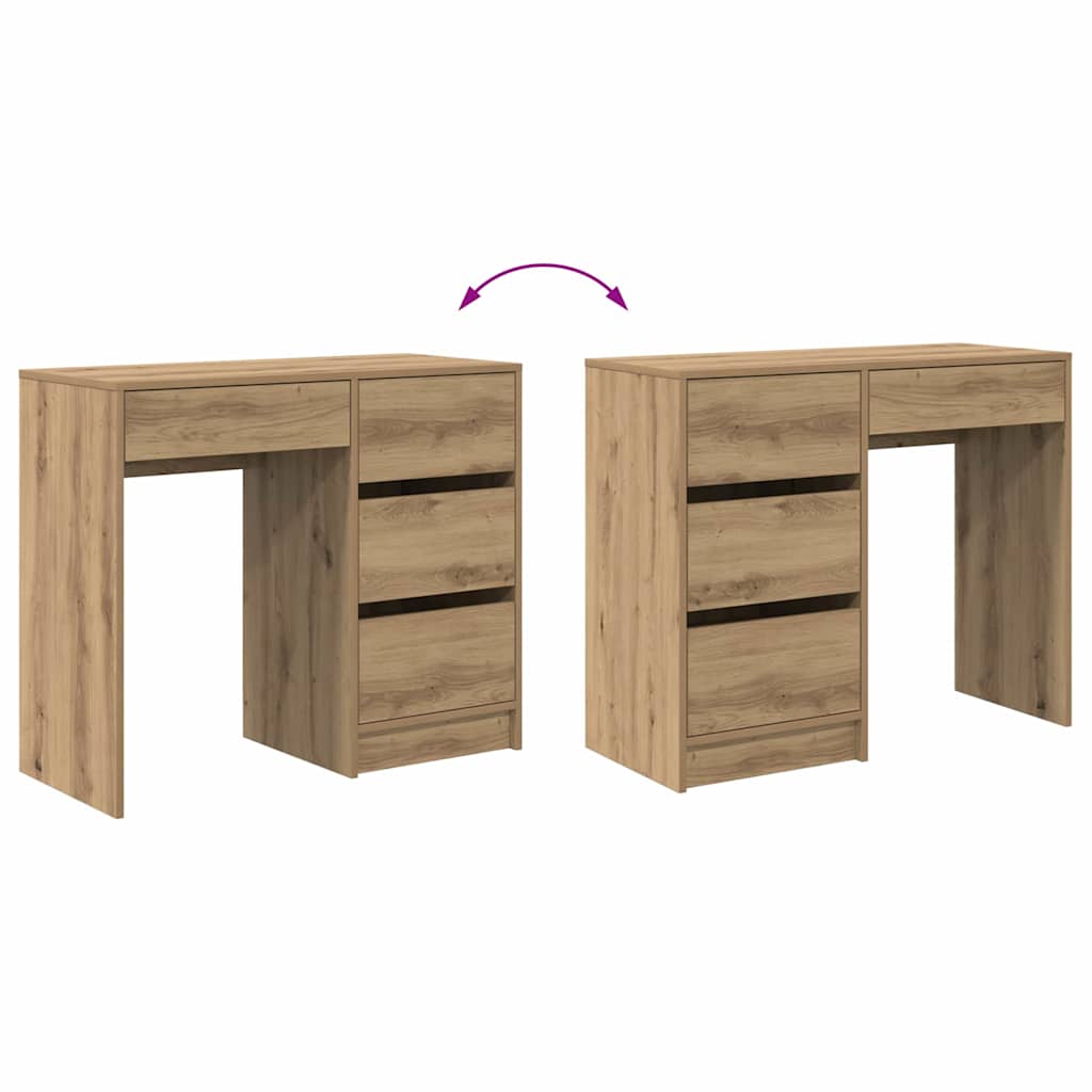 Bureau met lade Artisan Eiken 90 x 37,5 x 75 cm Bewerkt hout is nu te koop bij PeponiXL, paradijselijk wonen!