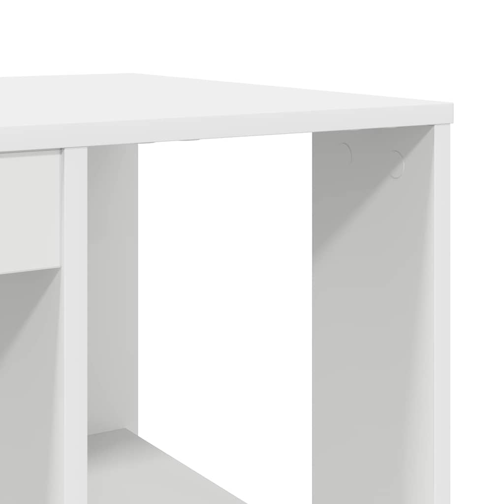 Bureau met plank met opslag Wit 130 x 50.5 x 75 cm Bewerkt hout is nu te koop bij PeponiXL, paradijselijk wonen!