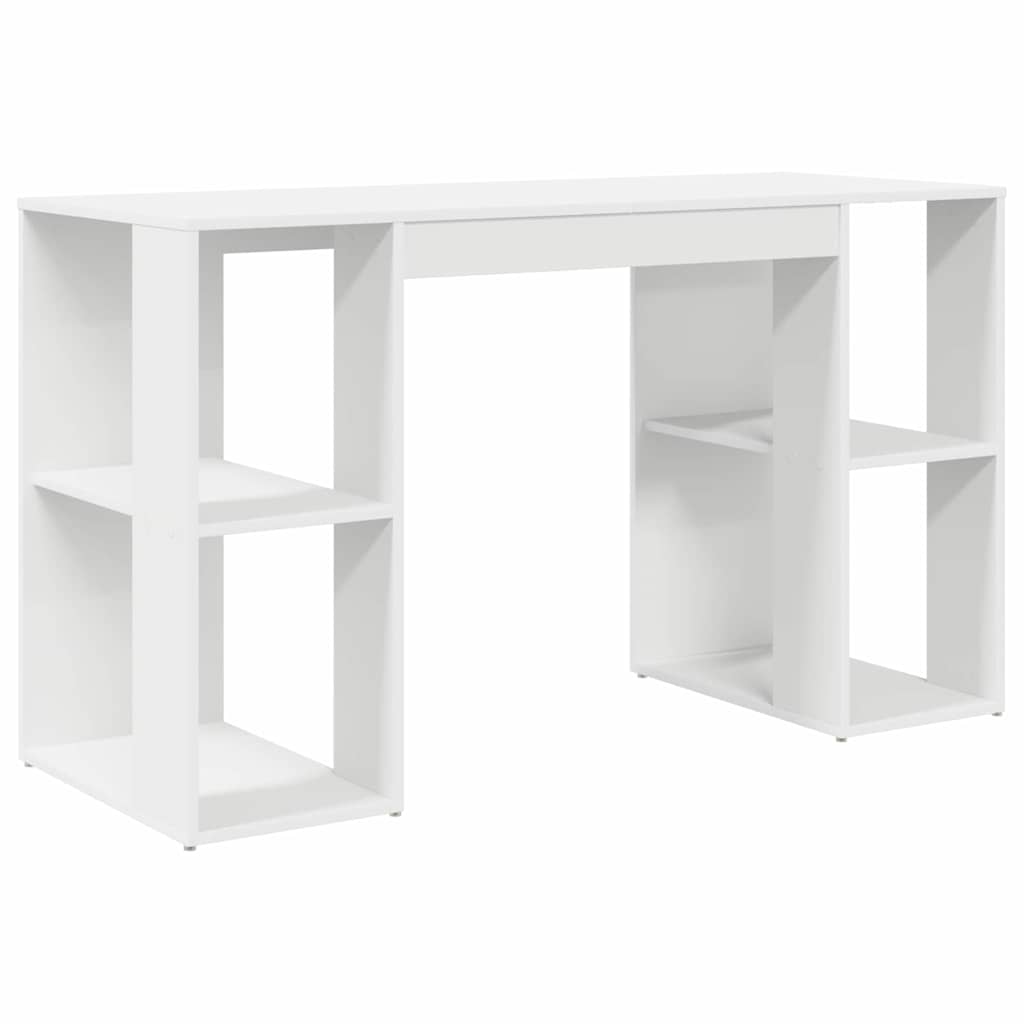 Bureau met plank met opslag Wit 130 x 50.5 x 75 cm Bewerkt hout is nu te koop bij PeponiXL, paradijselijk wonen!