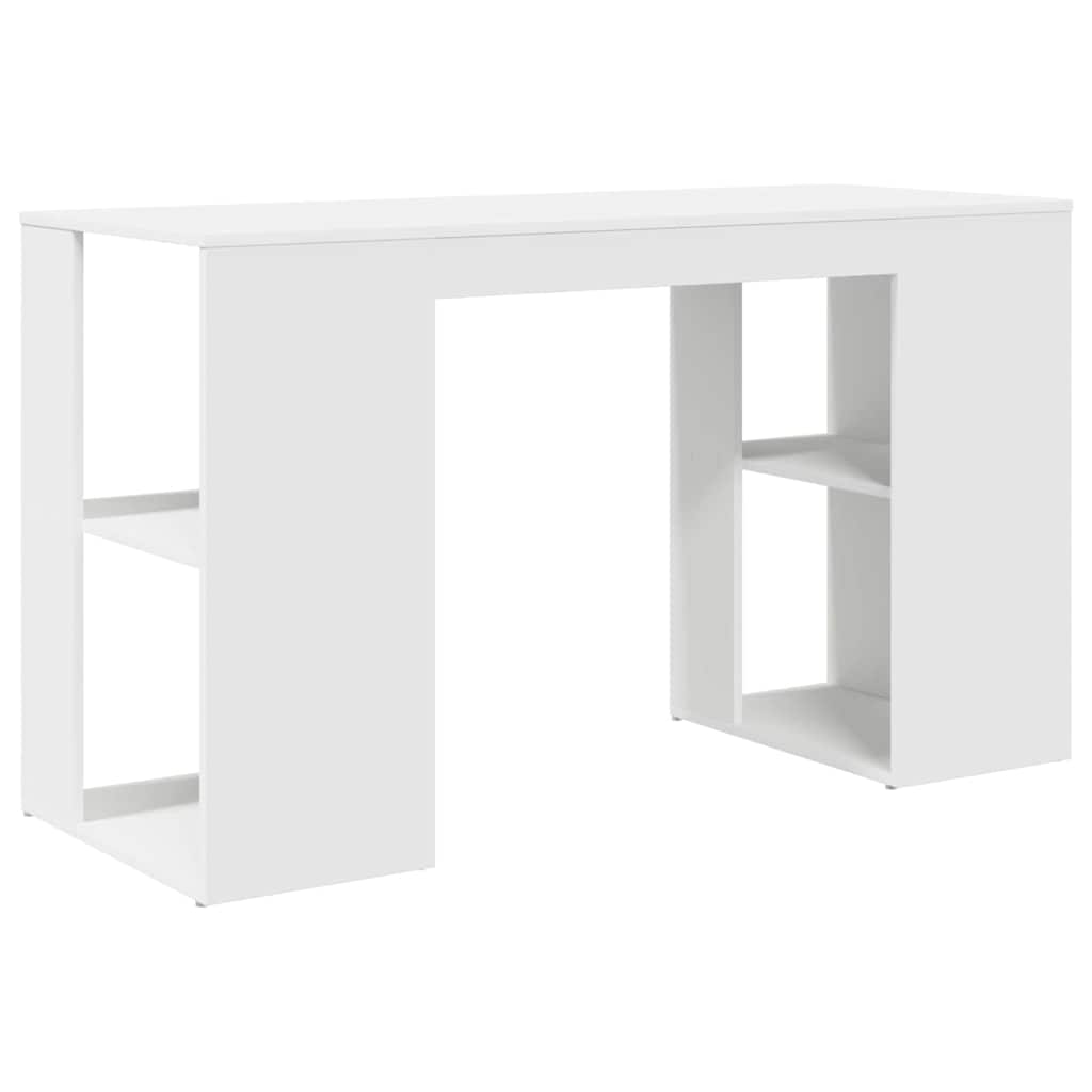 Bureau met plank met opslag Wit 130 x 50.5 x 75 cm Bewerkt hout is nu te koop bij PeponiXL, paradijselijk wonen!