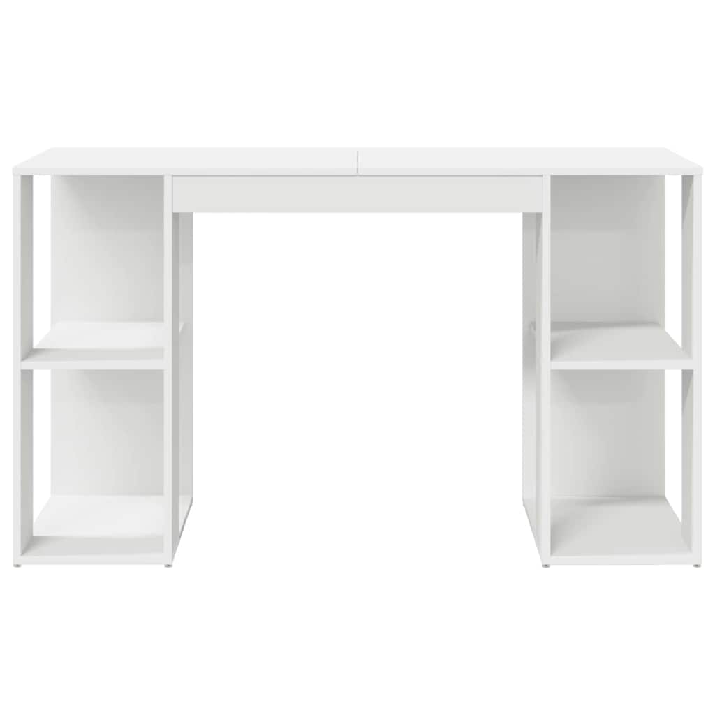 Bureau met plank met opslag Wit 130 x 50.5 x 75 cm Bewerkt hout is nu te koop bij PeponiXL, paradijselijk wonen!