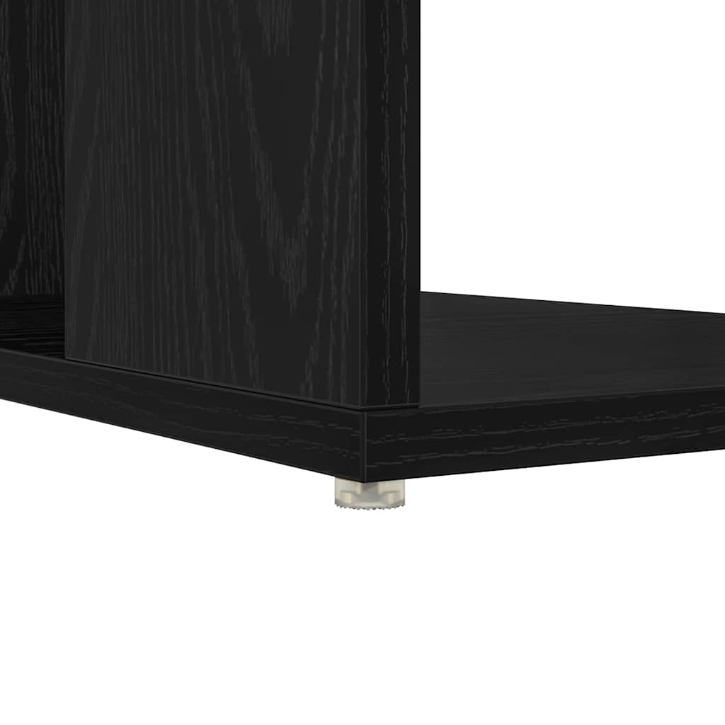 Bureau met plank Zwart Eiken 130 x 50.5 x 75 cm Bewerkt hout is nu te koop bij PeponiXL, paradijselijk wonen!