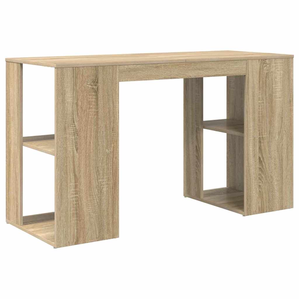 Bureau met plank Sonoma Eiken 130 x 50.5 x 75 cm Bewerkt hout is nu te koop bij PeponiXL, paradijselijk wonen!