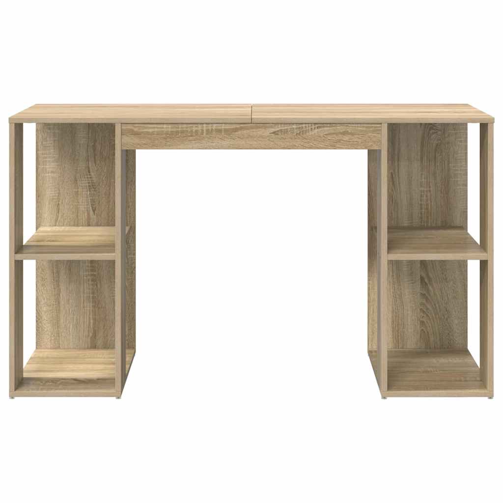 Bureau met plank Sonoma Eiken 130 x 50.5 x 75 cm Bewerkt hout is nu te koop bij PeponiXL, paradijselijk wonen!
