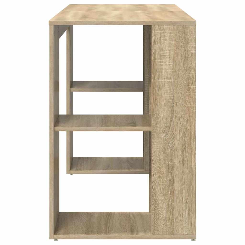 Bureau met plank Sonoma Eiken 130 x 50.5 x 75 cm Bewerkt hout is nu te koop bij PeponiXL, paradijselijk wonen!