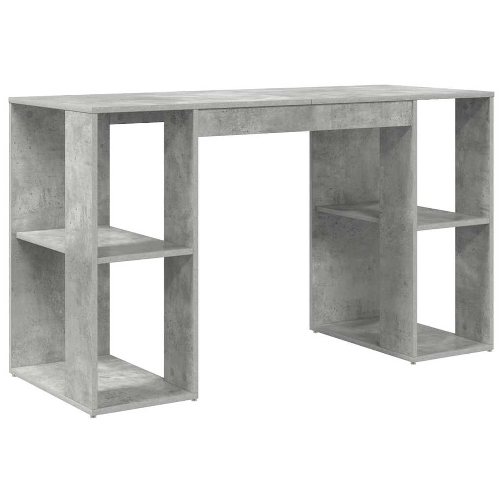 Bureau met plank Beton Grijs 130 x 50.5 x 75 cm Bewerkt hout is nu te koop bij PeponiXL, paradijselijk wonen!